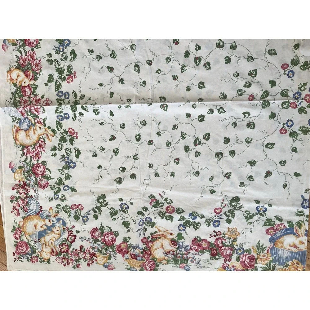 Vintage‎ Country Garden Spring Easter Table Cloth 60x102